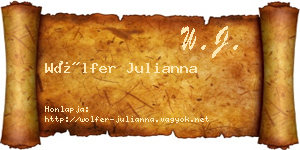 Wölfer Julianna névjegykártya